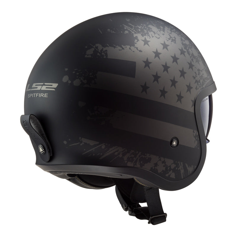 Load image into Gallery viewer, LS2 OF599 Spitfire II Flag Helmet - Matte Black 06