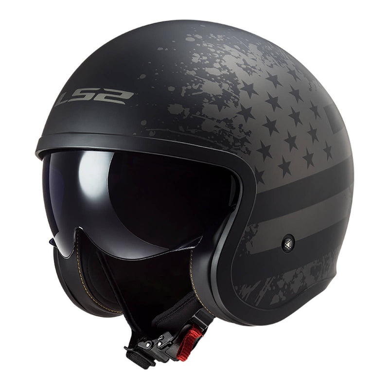 Load image into Gallery viewer, LS2 OF599 Spitfire II Flag Helmet - Matte Black 06