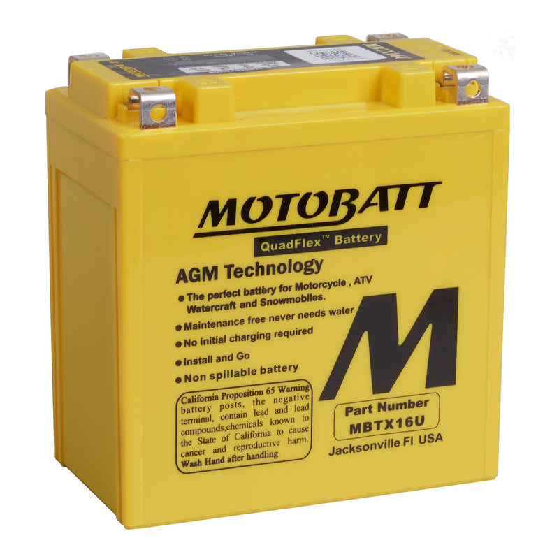 Load image into Gallery viewer, Motobatt Battery Quadflex AGM - MBTX16U