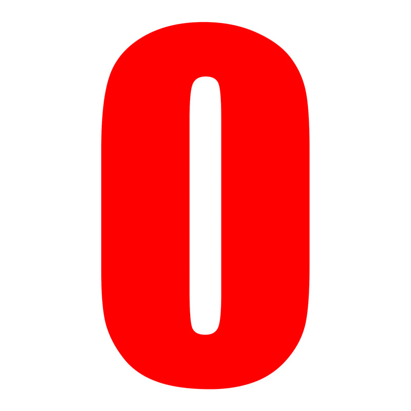 Load image into Gallery viewer, Whites Race Number - Red #0 (10 Pack)