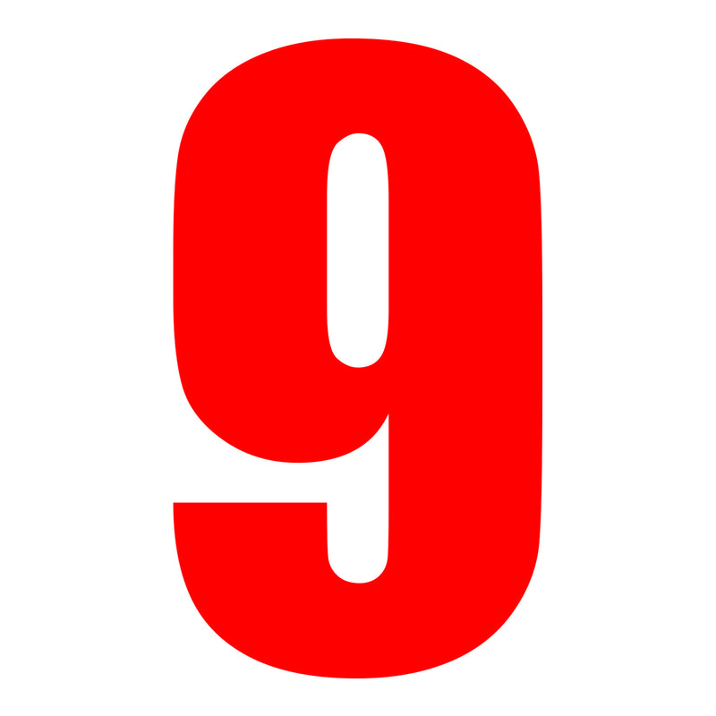 Load image into Gallery viewer, Whites Race Number - Red #9 (10 Pack)