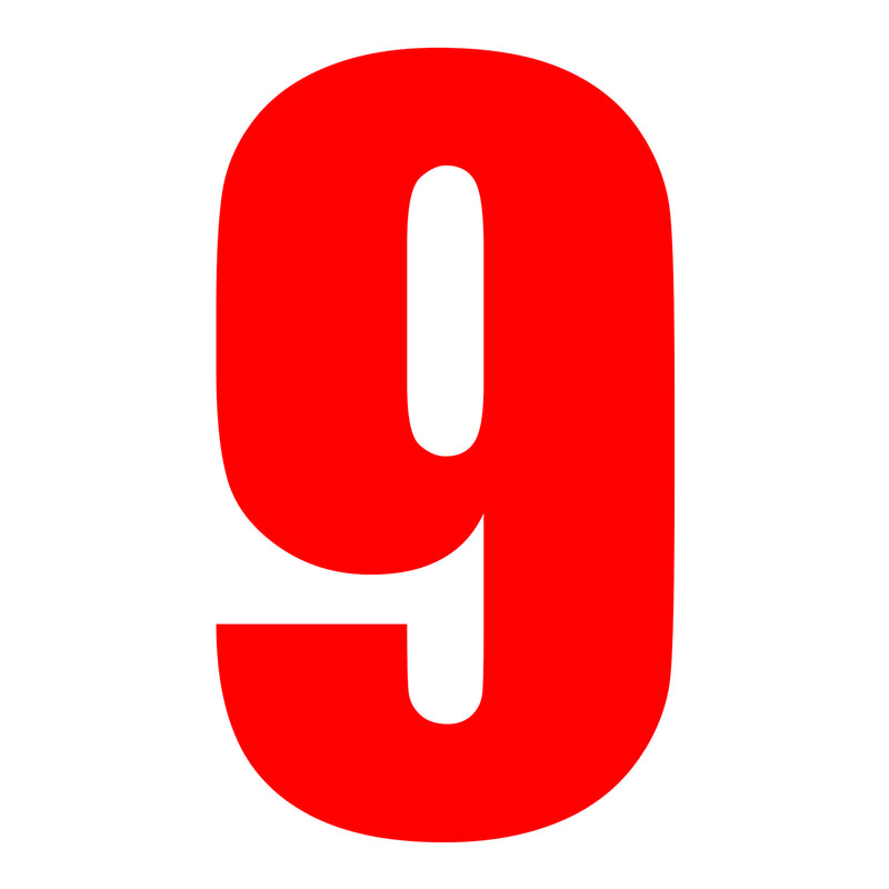 Load image into Gallery viewer, Whites Race Number - Red #9 (10 Pack)