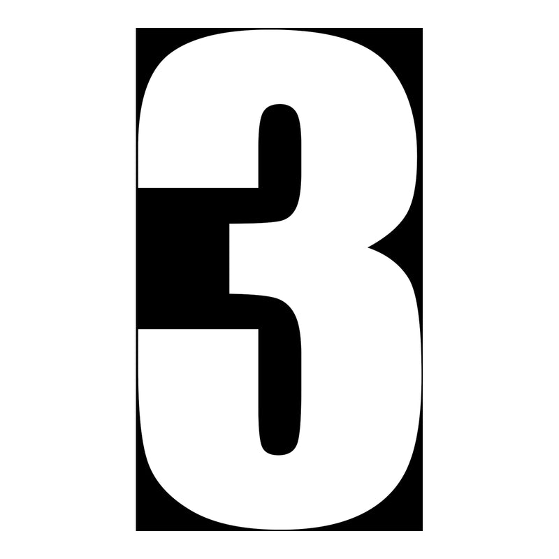 Load image into Gallery viewer, Whites Race Number - White #3 (10 Pack)