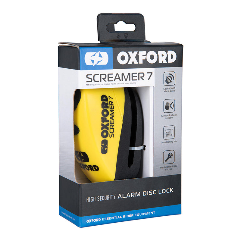 Load image into Gallery viewer, Oxford Screamer 100dB Alarm Disc Lock - Chrome / Black