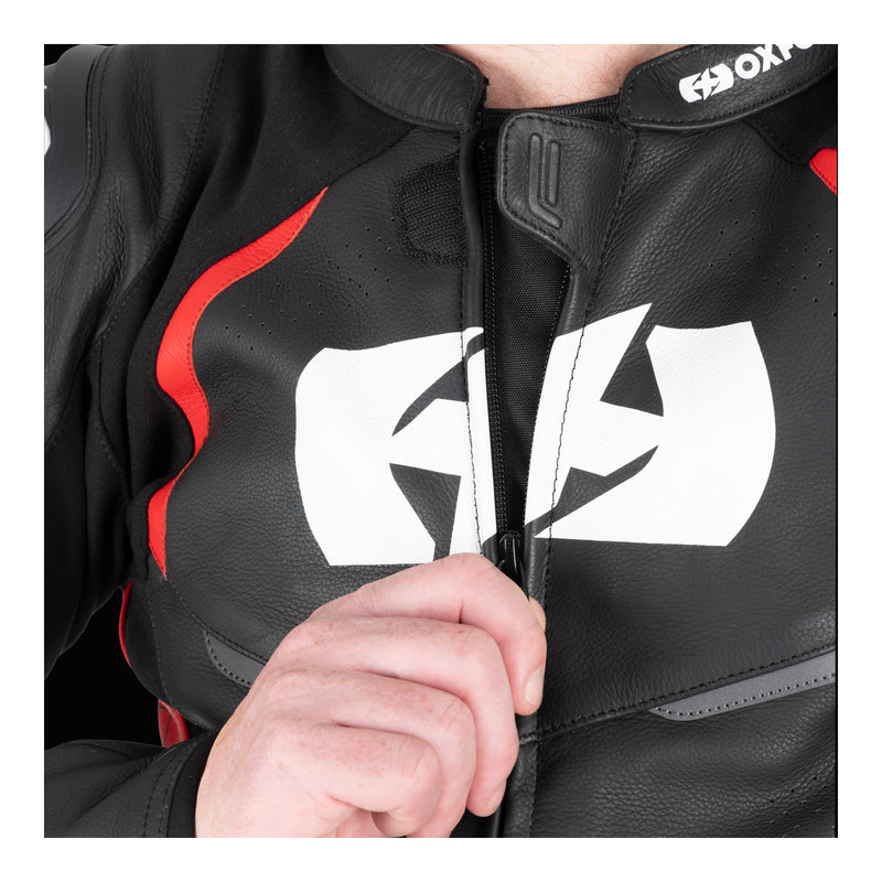 Load image into Gallery viewer, Oxford Nexus 1.0 Leather Men's Jacket - Black / Red