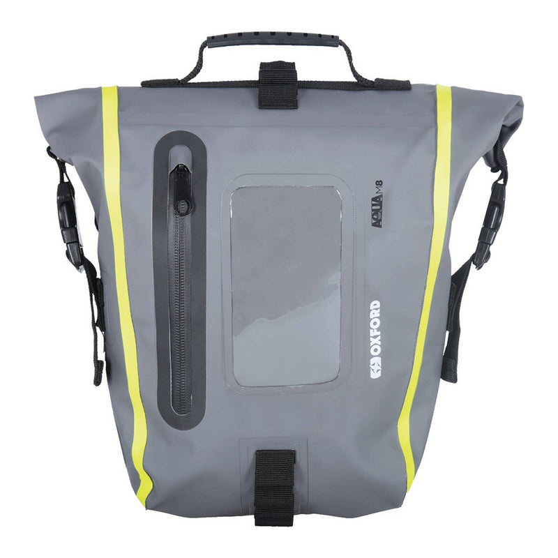 Load image into Gallery viewer, Oxford Tank Bag Aqua M8 - Black / Grey / Fluro Yellow