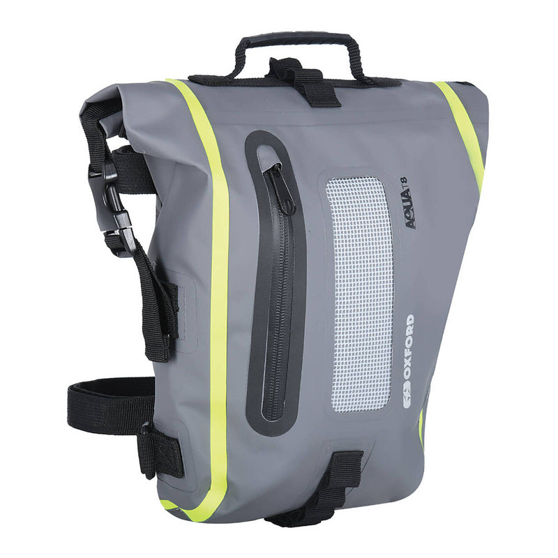 Load image into Gallery viewer, Oxford Tail Bag Aqua T8 - Black / Grey / Fluro Yellow