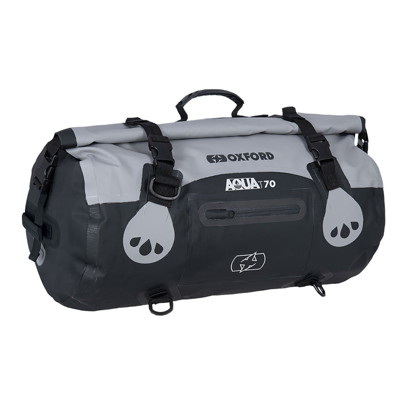 Load image into Gallery viewer, Oxford Roll Bag Aqua T70 - Black / Grey