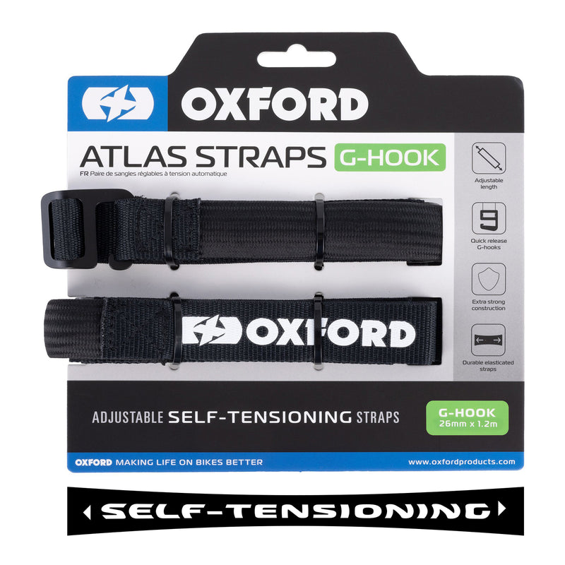 Load image into Gallery viewer, Oxford Atlas G-Hook 26mm x 1.2m - Black (Pair)