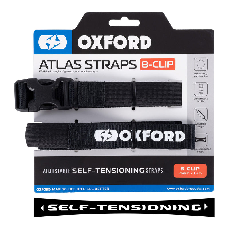 Load image into Gallery viewer, Oxford Atlas B-clip 26mm X 1.2m Black (Pair)