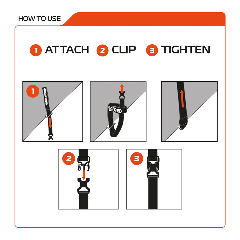Load image into Gallery viewer, Oxford Atlas B-clip 26mm X 1.2m Black (Pair)