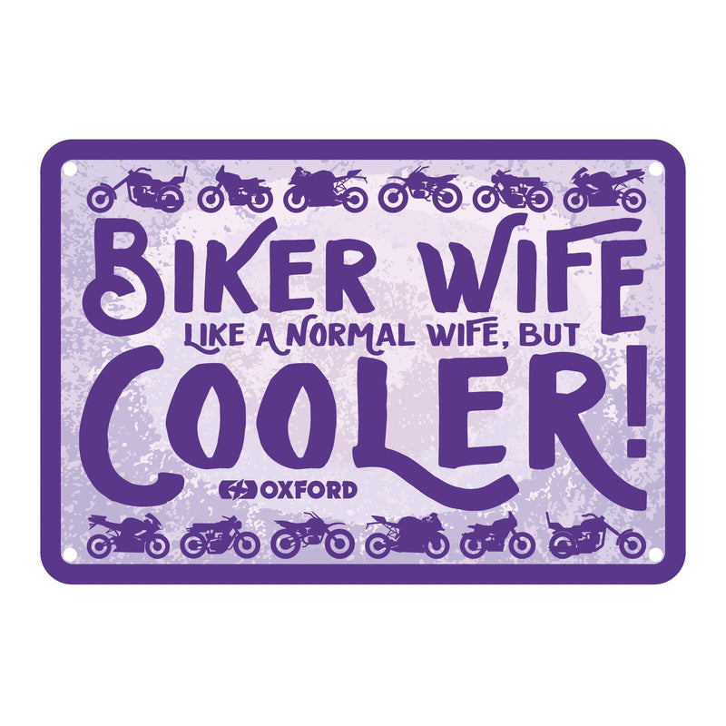 Load image into Gallery viewer, Oxford Garage Metal Sign: Biker Wife Cooler