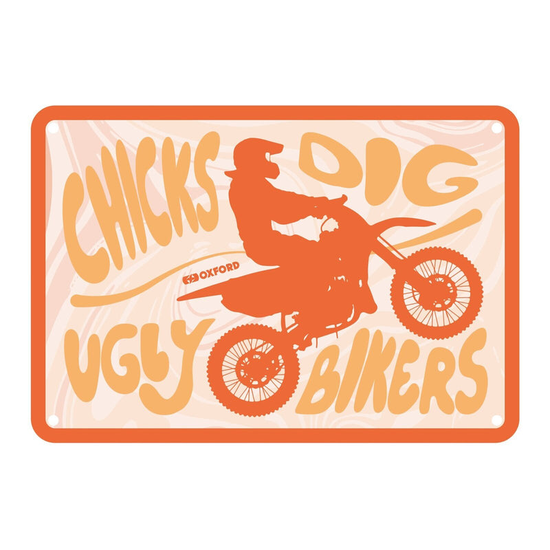 Load image into Gallery viewer, Oxford Garage Metal Sign: Chicks Dig Ugly Bikers Cooler