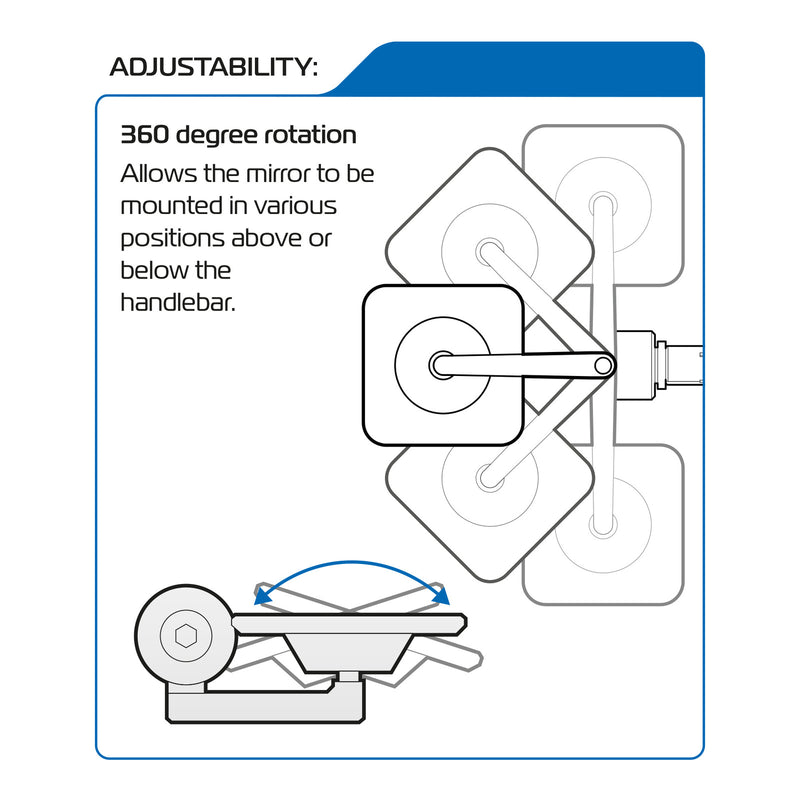 Load image into Gallery viewer, Oxford Square 360 Bar End Mirror
