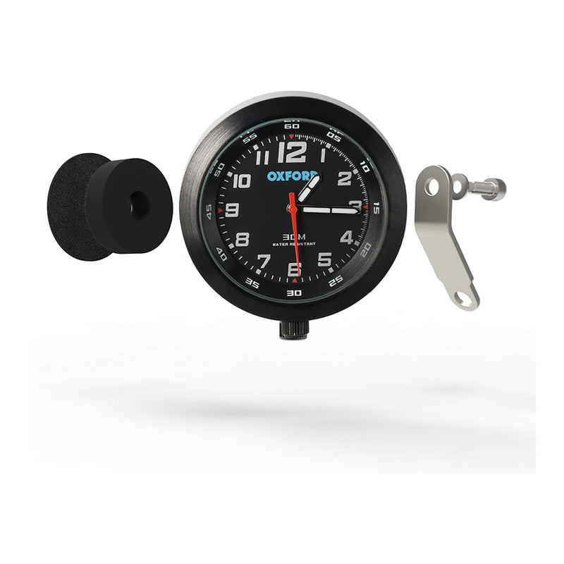 Load image into Gallery viewer, Oxford Clock Black Case & Black Face with Bracket