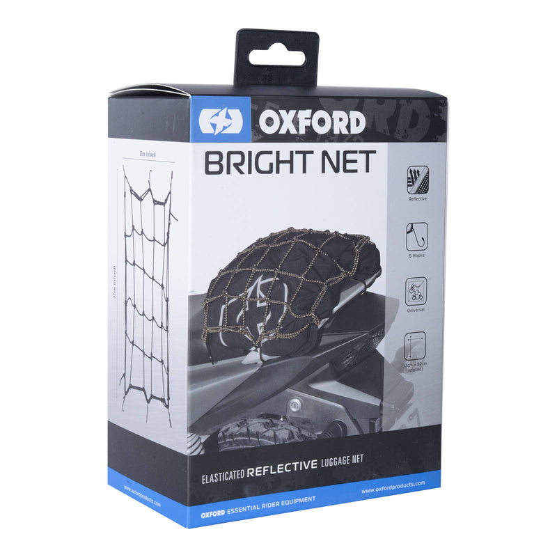 Load image into Gallery viewer, OXFORD BRIGHT CARGO NET BLK/REFLECTIVE