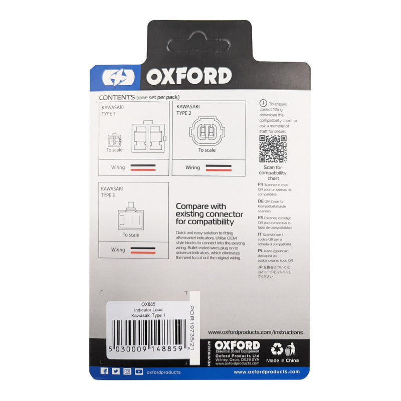 Load image into Gallery viewer, Oxford Indicator Leads Kawasaki Type 1