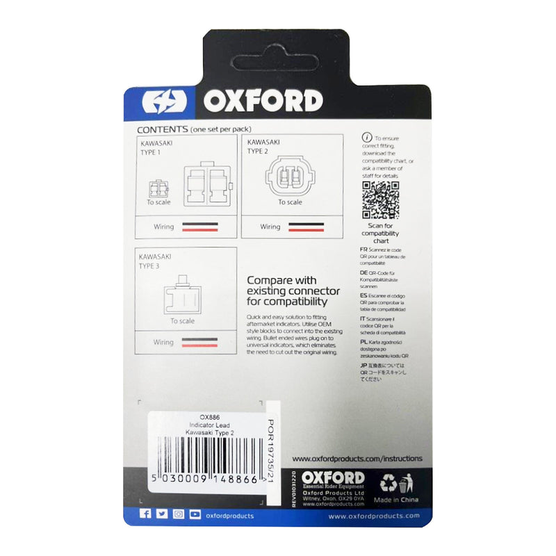 Load image into Gallery viewer, Oxford Indicator Leads Kawasaki Type 2