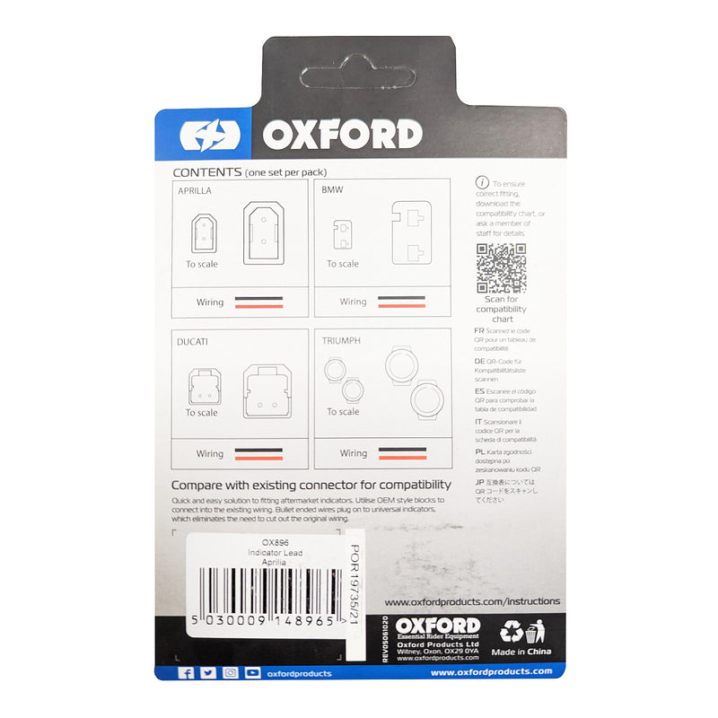 Load image into Gallery viewer, Oxford Indicator Leads Aprilia