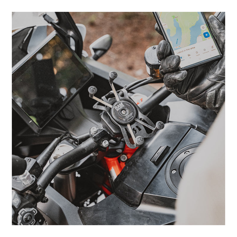 Load image into Gallery viewer, RAM X-Grip Large Phone Mount with Vibe-Safe & U-Bolt Base - Short