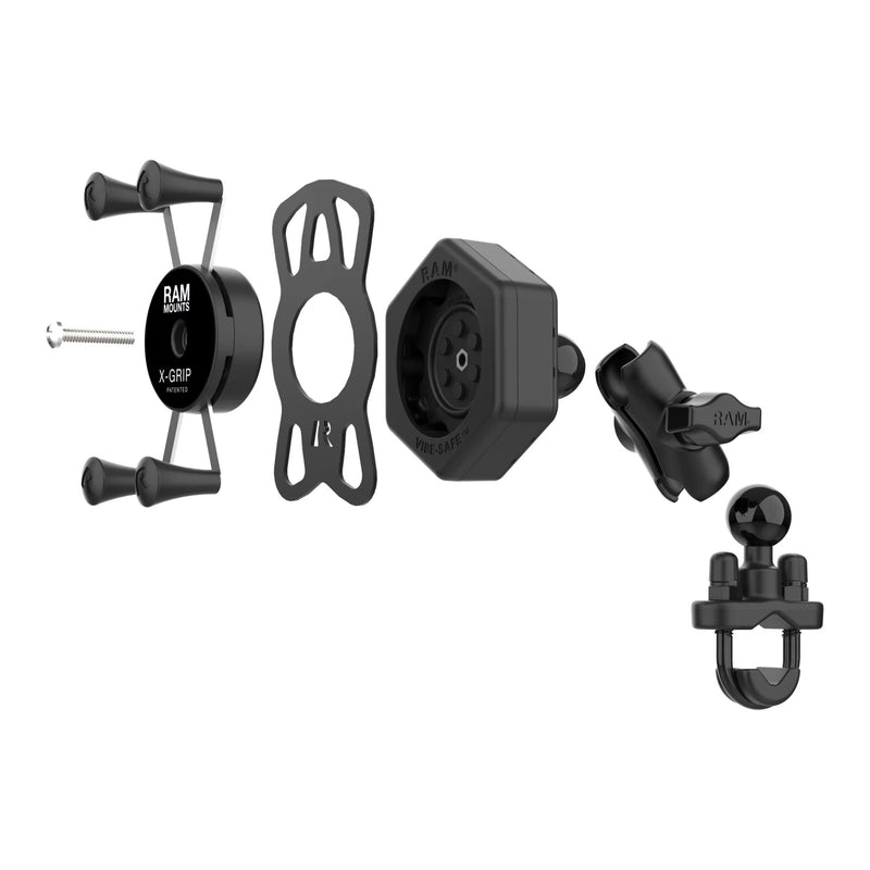 Load image into Gallery viewer, RAM X-Grip Phone Mount with Vibe-Safe & U-Bolt Base - Short