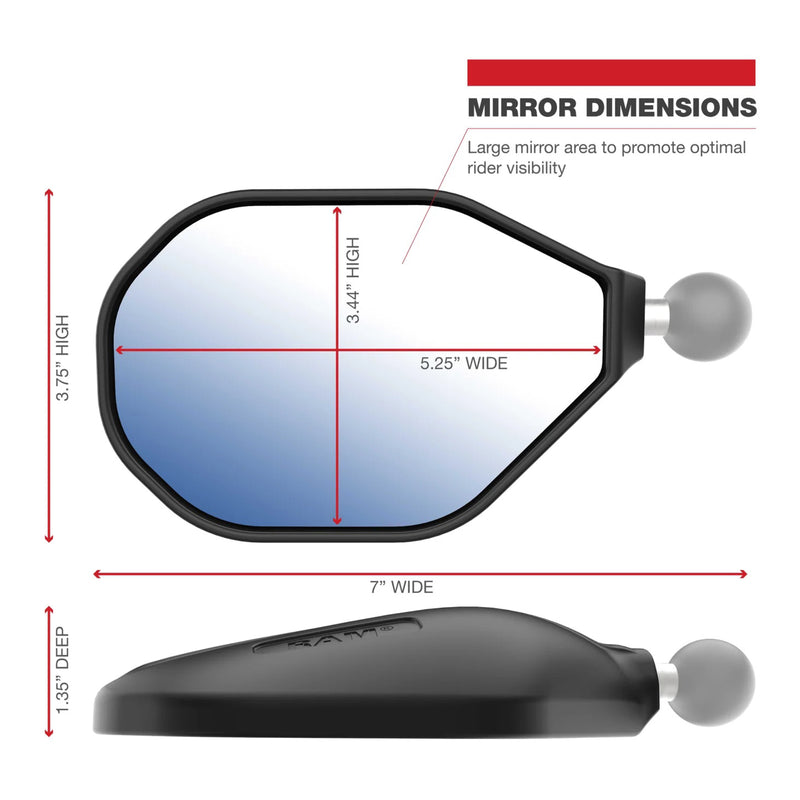 Load image into Gallery viewer, RAM L+R Tough-Mirror Kit with Standard Arms + M10 X 1.25 Bases