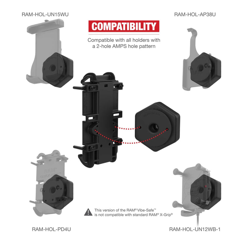 Load image into Gallery viewer, RAM Vibe-Safe with NPT Adapter for 2-Hole Holders