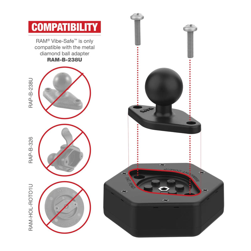 Load image into Gallery viewer, RAM Vibe-Safe with NPT Adapter for 2-Hole Holders
