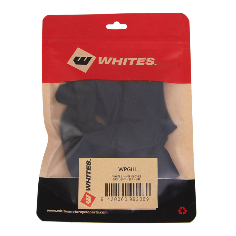 Load image into Gallery viewer, WHITES INNER GLOVES 16G LIGHT - BLK - LGE