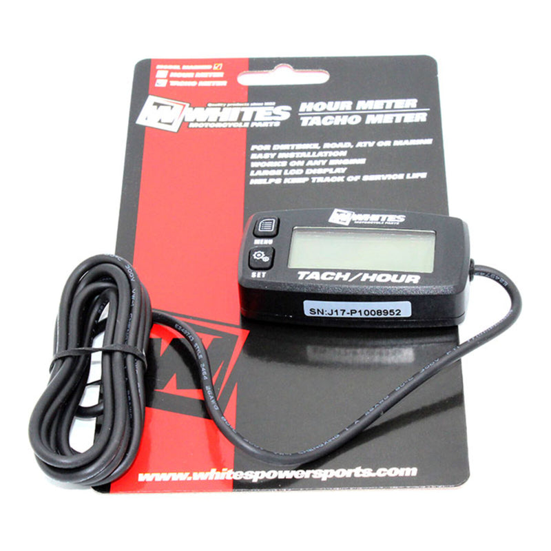 Load image into Gallery viewer, WHITES HOUR TACHO METER - BLK