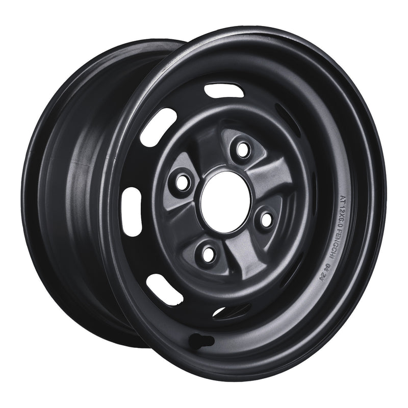 Load image into Gallery viewer, Whites ATV/UTV Steel Rim 12x6 Honda Front 4/110 +25 - Black