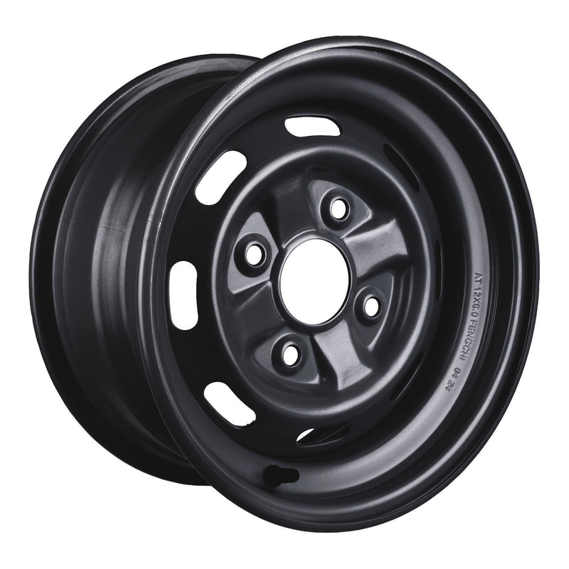 Load image into Gallery viewer, Whites ATV/UTV Steel Rim 12x6 Honda Front 4/110 +25 - Black