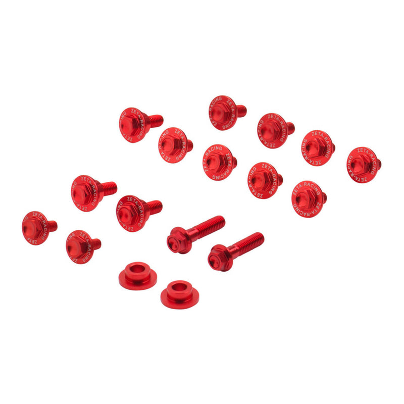 Load image into Gallery viewer, Zeta Aluminum Bolt Set for Plastics Honda CRF450R '21- 15 pcs - Red