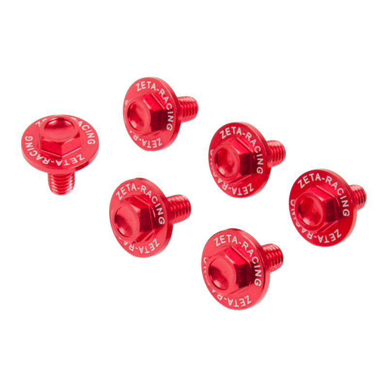Load image into Gallery viewer, Zeta Fork Guard Bolt Set (6-Piece) - Kawasaki - Red