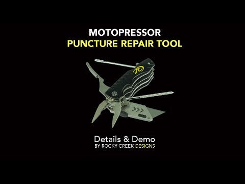 Load and play video in Gallery viewer, Rocky Creek Motopressor Puncture Repair Tool
