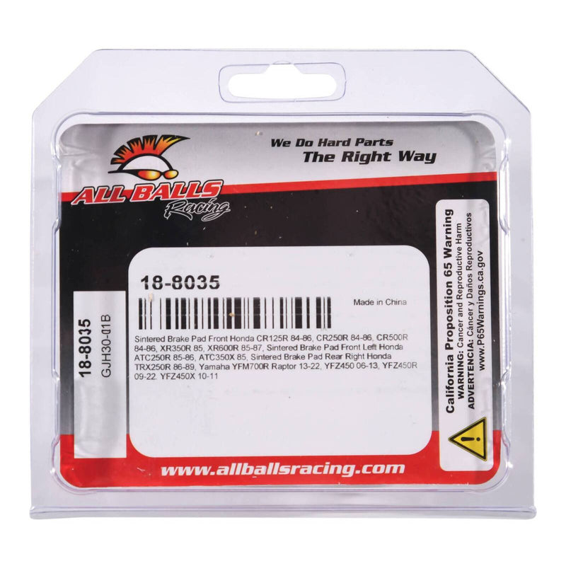 Load image into Gallery viewer, All Balls Racing Sintered Brake Pads (18-8035)
