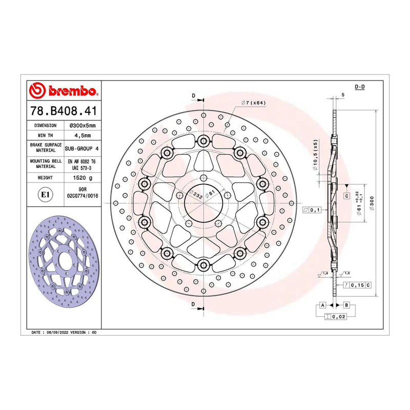 Load image into Gallery viewer, Brembo Prime Serie Oro Front Brake Disc 78B40841
