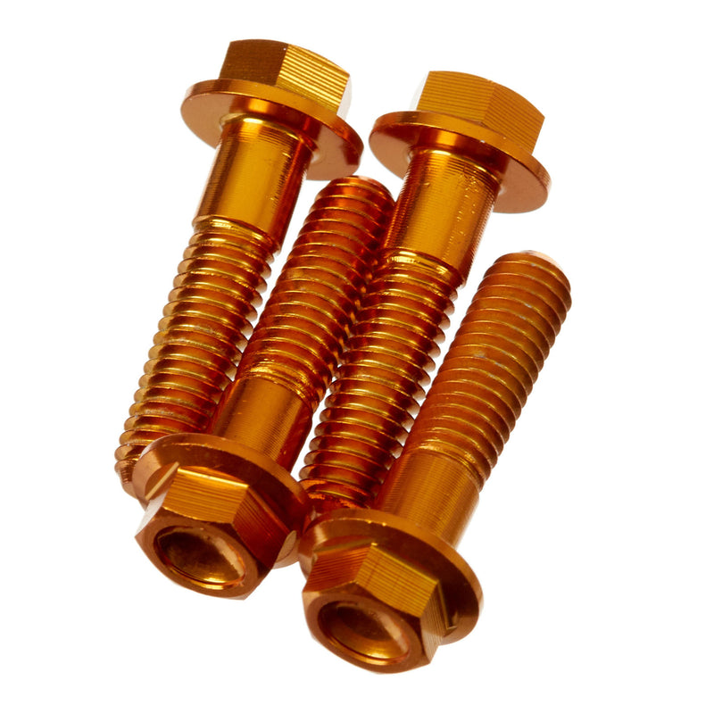 Load image into Gallery viewer, DRC Aluminum M6 Flange Bolts 25mm - Gold 4pcs
