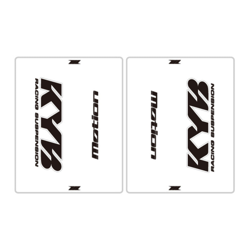 Load image into Gallery viewer, DRC Motion Front Fork Outer Decals - KYB14 (Clear / Black / White)
