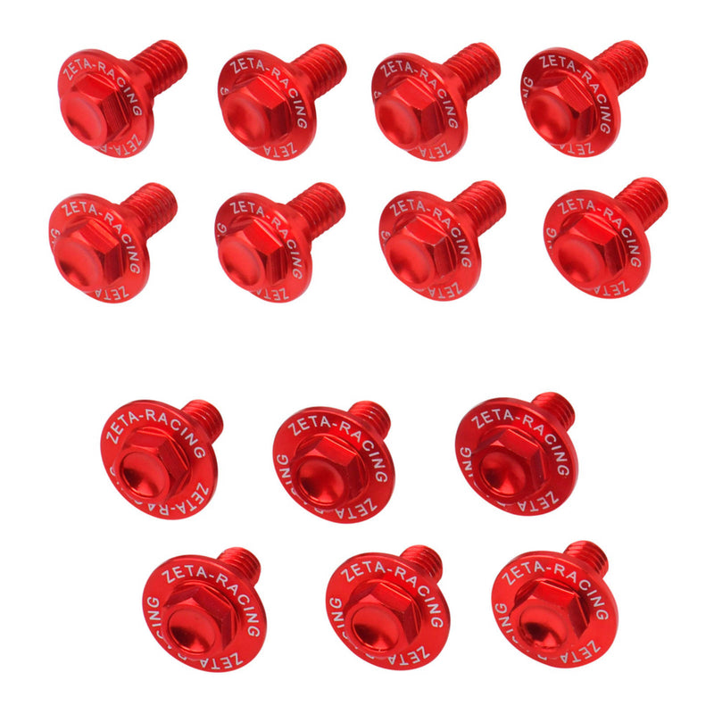 Load image into Gallery viewer, Zeta Aluminum Bolt Set Plastics Suzuki DRZ400S/SM 14 pcs - Red
