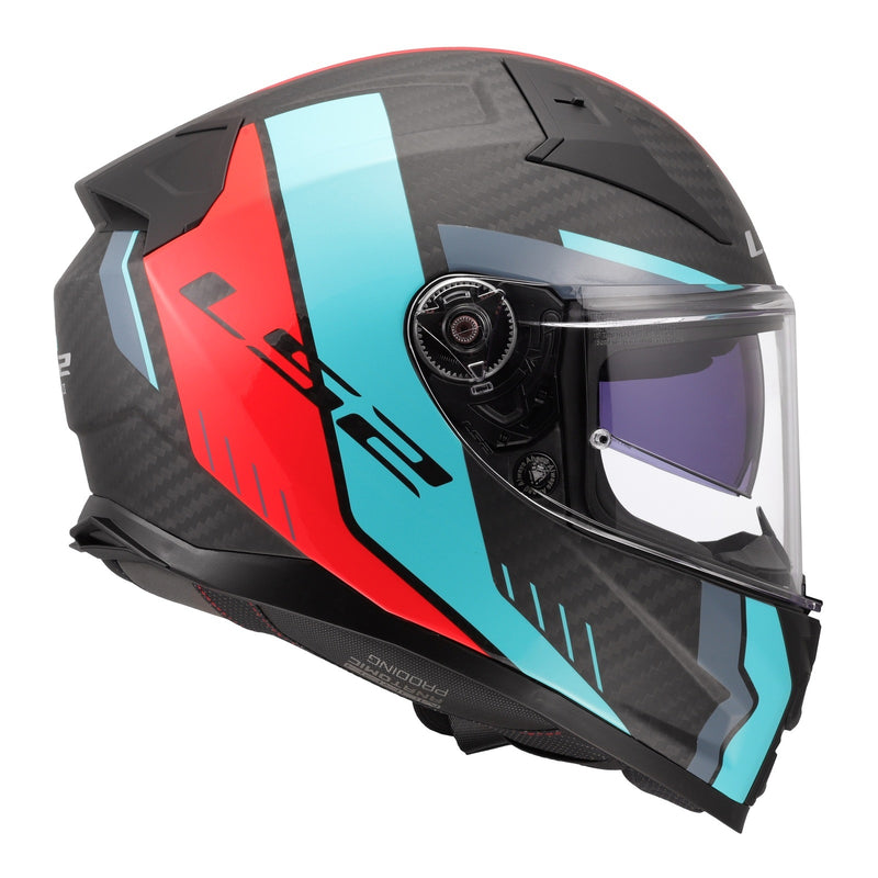 Load image into Gallery viewer, LS2 FF811 Vector II Carbon Grid Helmet - Red / Cyan

