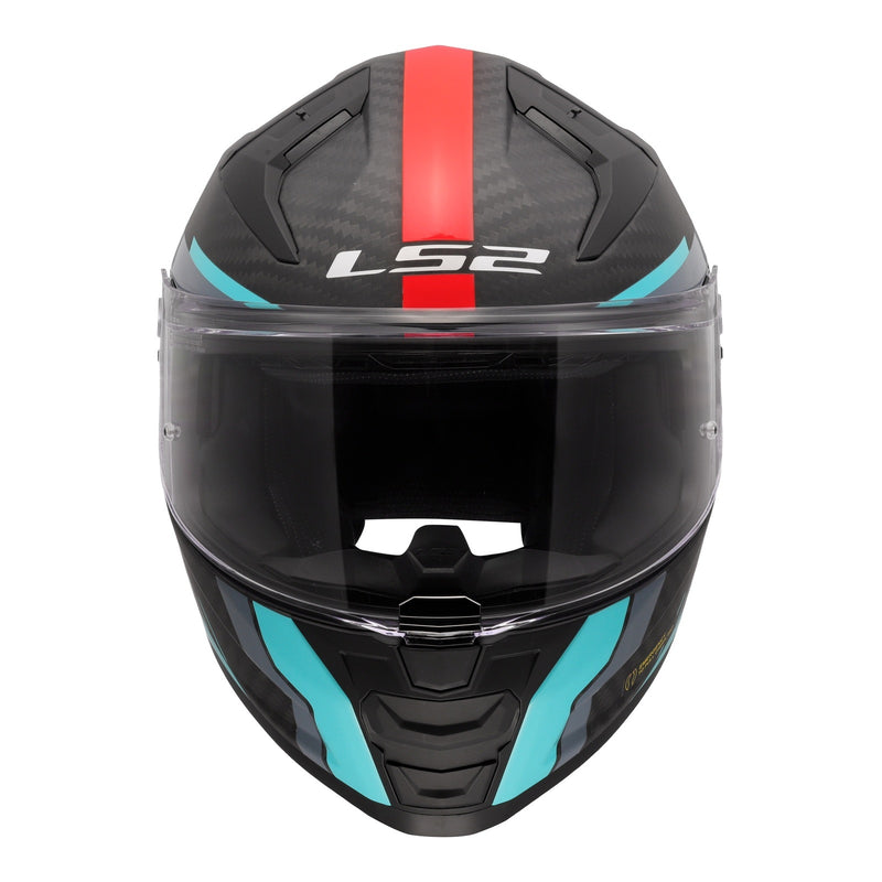 Load image into Gallery viewer, LS2 FF811 Vector II Carbon Grid Helmet - Red / Cyan
