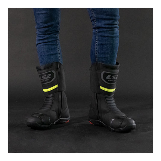 LS2 Goby Men's Waterproof Boots - Black / Hi-Vis Yellow