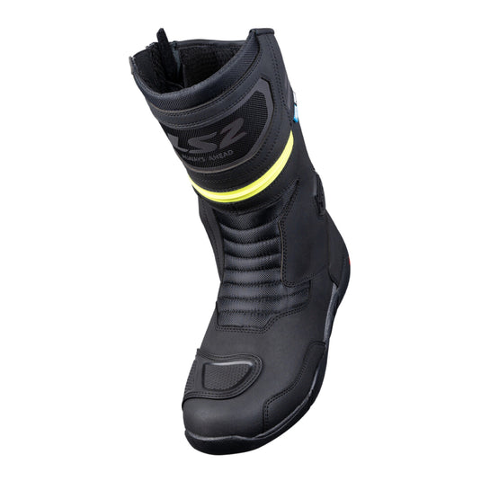 LS2 Goby Men's Waterproof Boots - Black / Hi-Vis Yellow