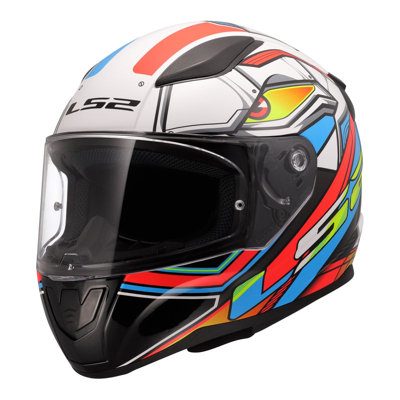 Load image into Gallery viewer, LS2 FF353 Rapid II XDron - White / Hi-Vis Orange / Blue
