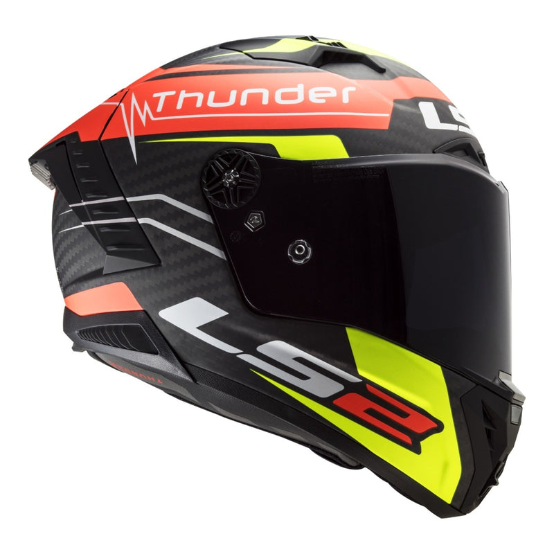 Load image into Gallery viewer, LS2 FF805C Thunder Carbon Attack - Matte Red / Hi-Vis Yellow 06

