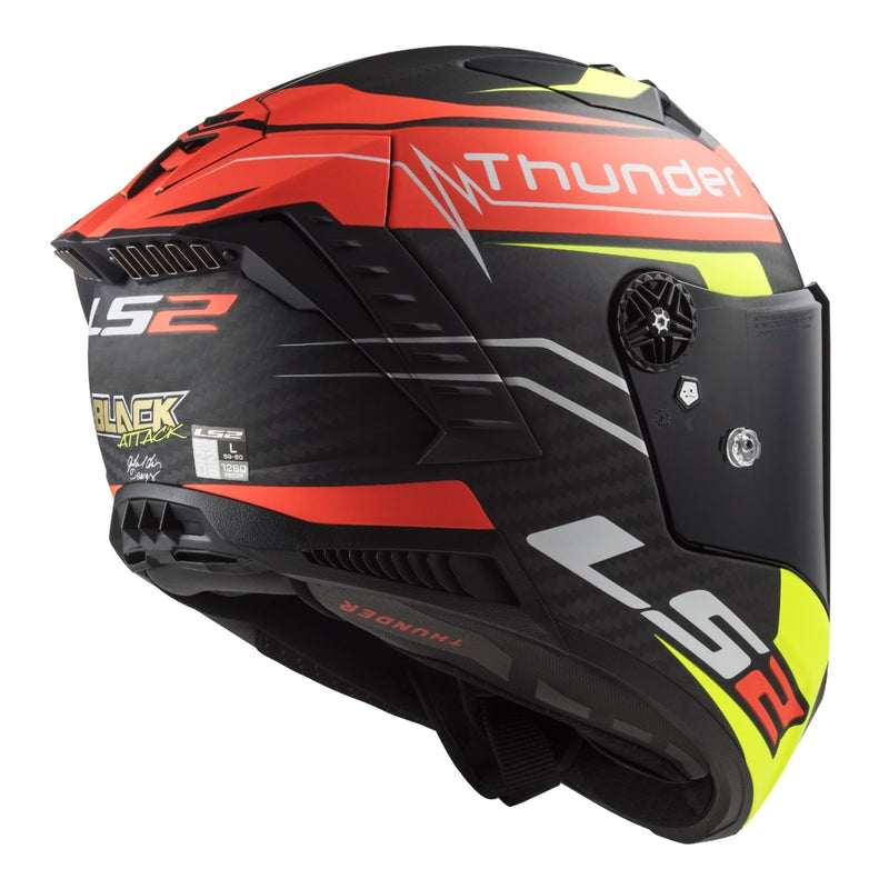 Load image into Gallery viewer, LS2 FF805C Thunder Carbon Attack - Matte Red / Hi-Vis Yellow 06
