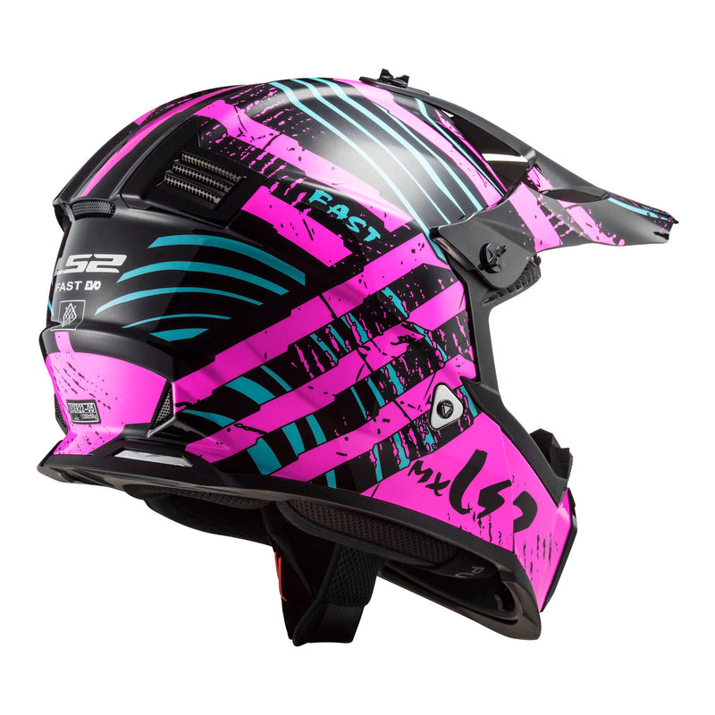 Load image into Gallery viewer, LS2 MX437 Fast Evo Verve Helmet - Black / Fluro Pink
