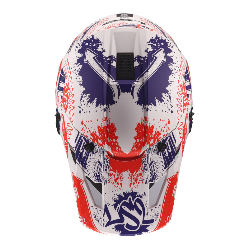 Load image into Gallery viewer, LS2 MX706J COZ Junior Helmet - Matte White / Red / Blue
