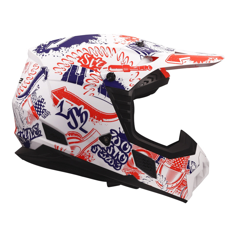 Load image into Gallery viewer, LS2 MX706J COZ Junior Helmet - Matte White / Red / Blue
